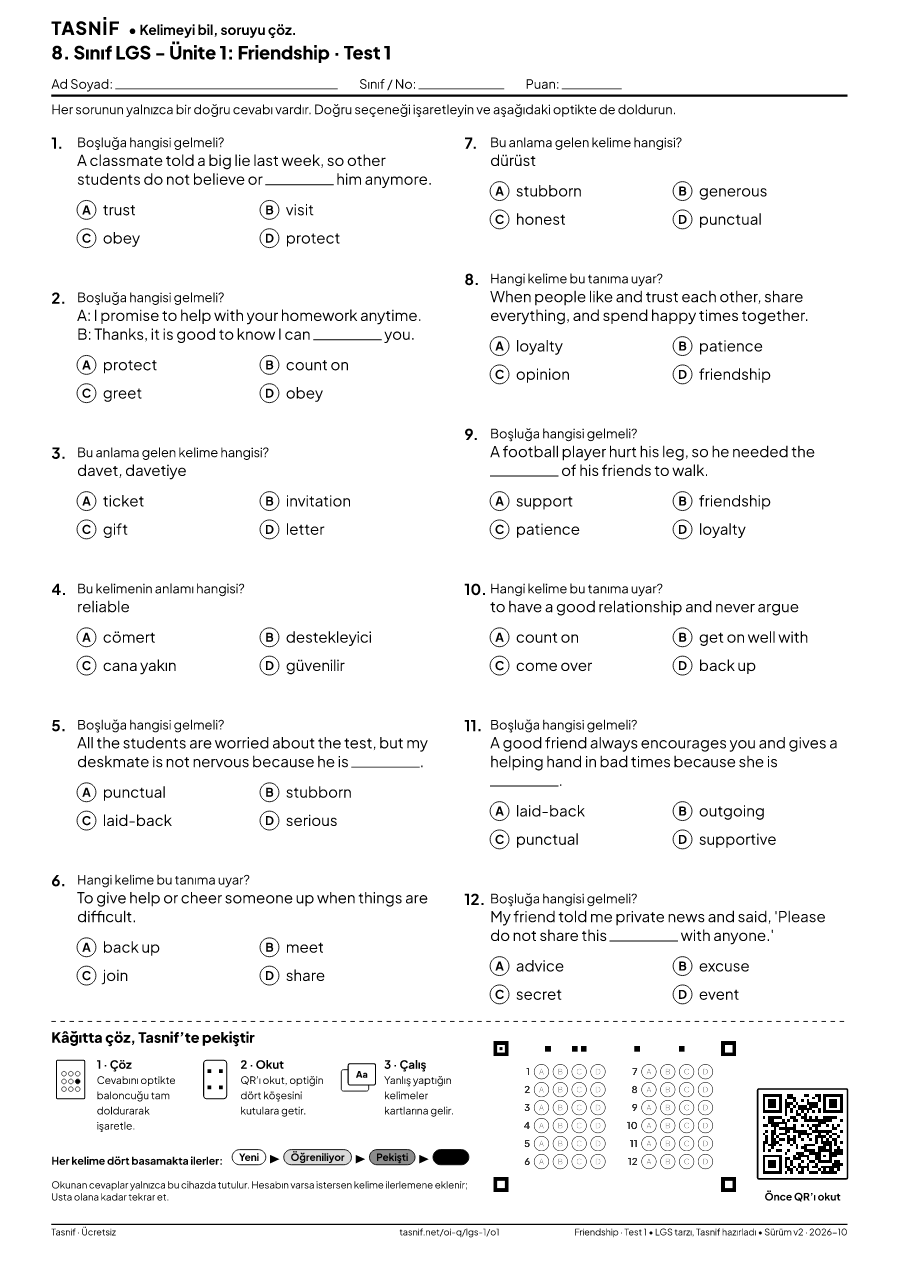 Friendship Test 1 önizlemesi